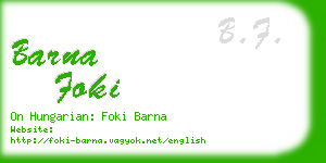 barna foki business card